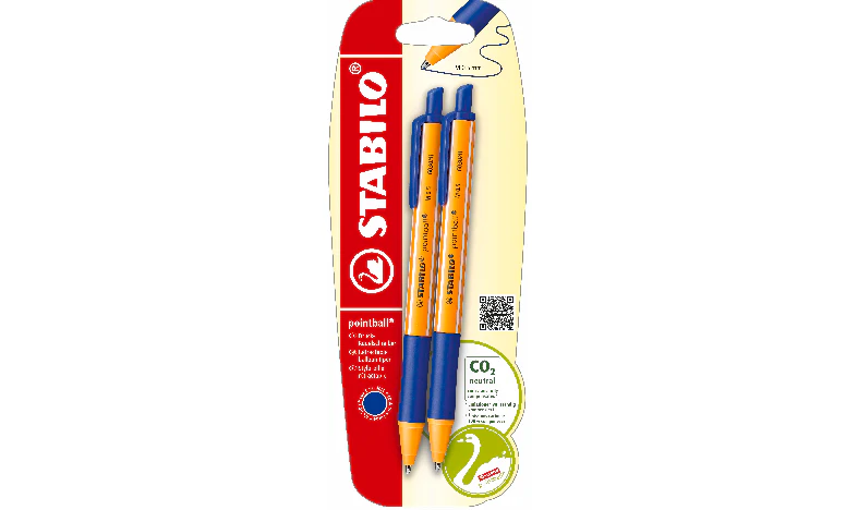 Ballpoint Pen - STABILO pointball - Pack of 2 - Blue - Image 2