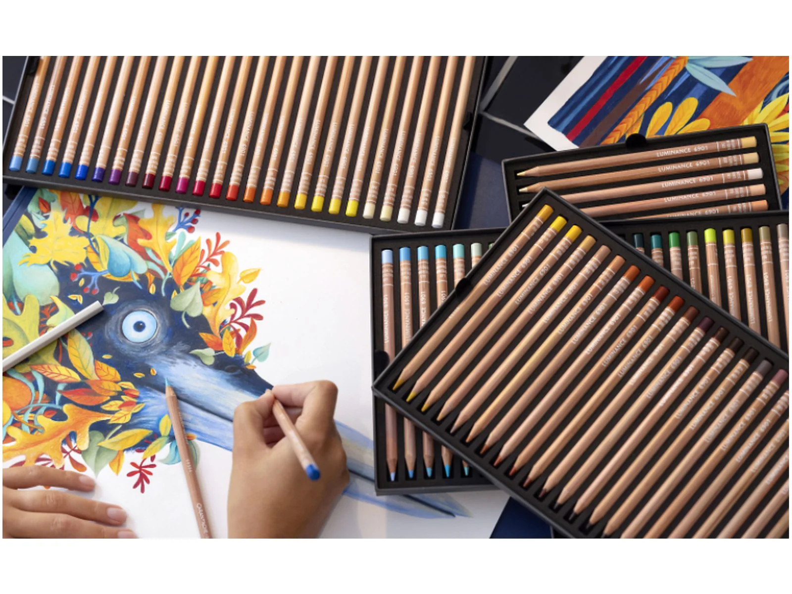 Caran d’Ache Luminance 6901 Coloured Pencils – Set of 100 + 2 Blenders - Image 8