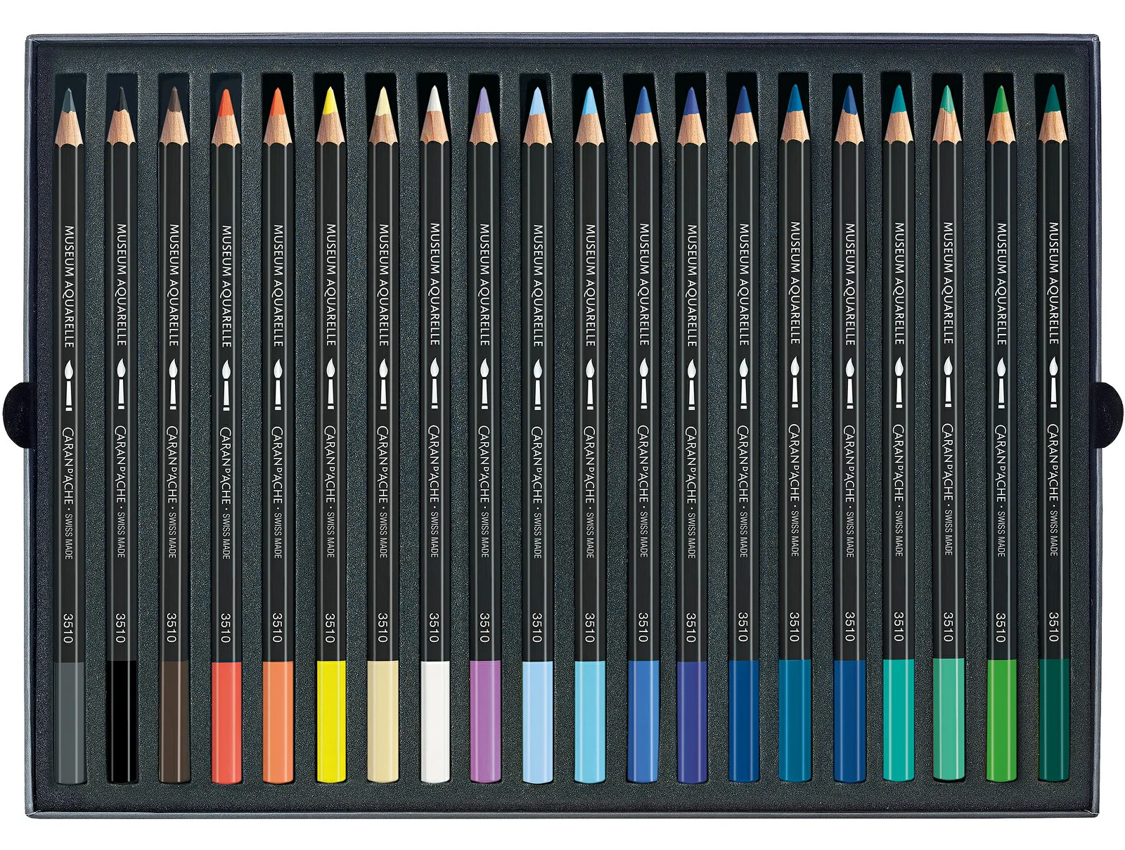 Caran d’Ache Museum Aquarelle Watercolour Pencils – Marine Set of 20 - Image 3