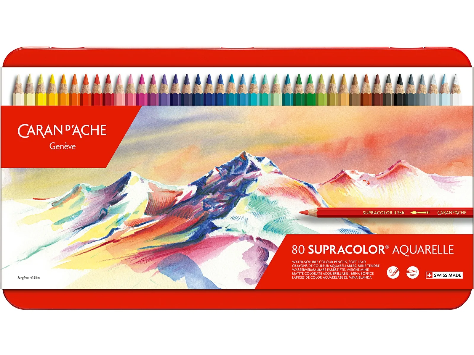 Caran d’Ache Supracolor Aquarelle Water-Soluble Coloured Pencils – Set of 80