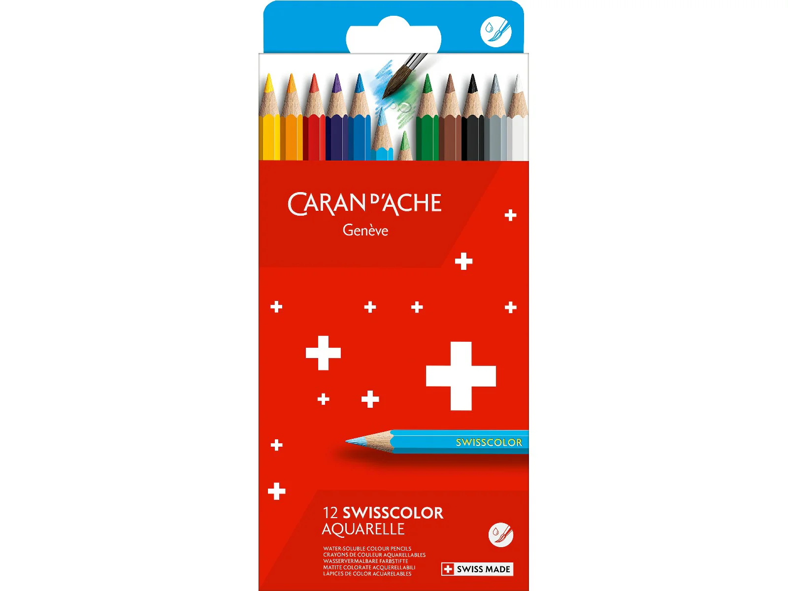 Caran d’Ache Swisscolor Water-Soluble Coloured Pencils – Set of 12 - Image 3