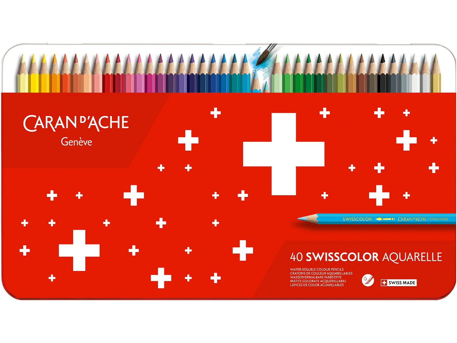 Caran d’Ache Swisscolor Water-Soluble Coloured Pencils – Set of 40