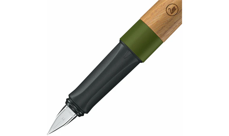 Climate-Neutral Fountain Pen - STABILO Grow - Pack of 1 - Moss Green/Oak Wood including Blue Ink Cartridge - Image 5