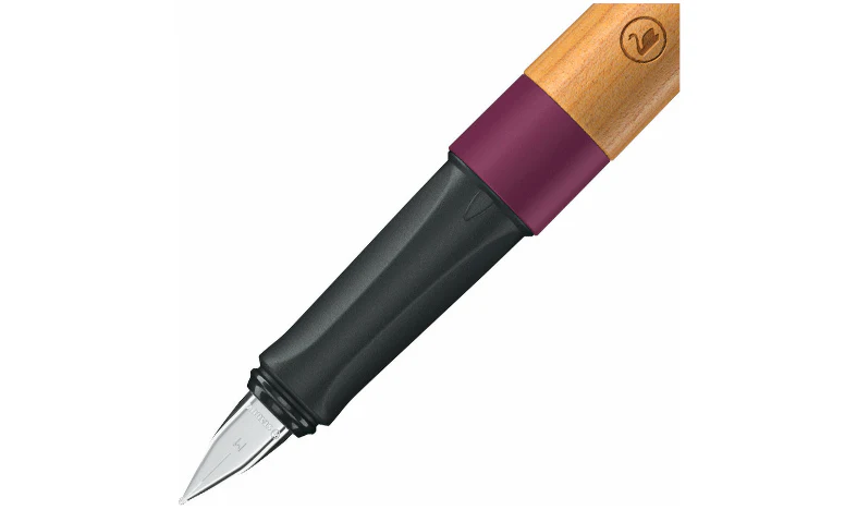 Climate-Neutral Fountain Pen - STABILO Grow - Pack of 1 - Plum Red/Cherry Wood including Blue Ink Cartridge - Image 5