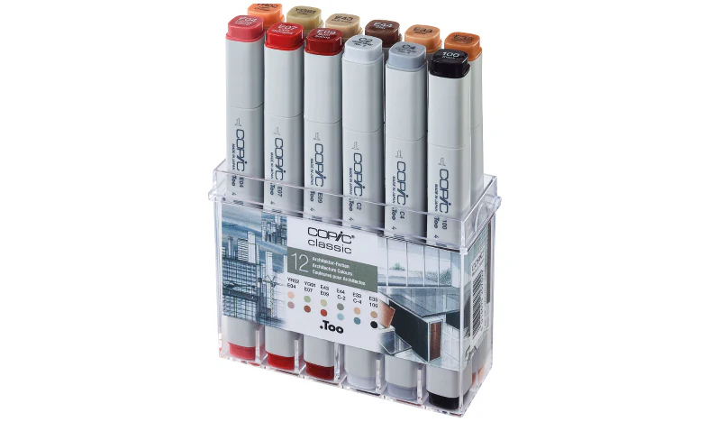 Copic Classic Marker Pen Set of 12 Architecture Colours