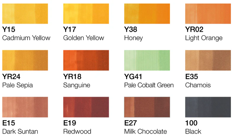 Copic Classic Marker Pen Set of 12 Autumn Colours - Image 3