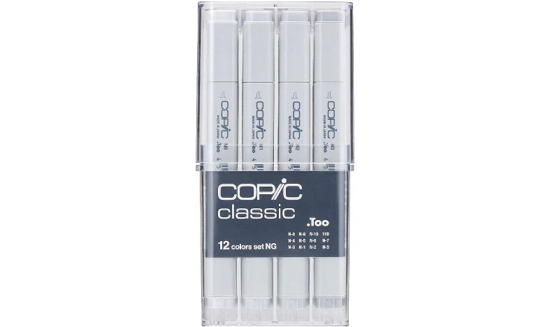 Copic Classic Marker Pen Set of 12 Neutral Grey - Image 2