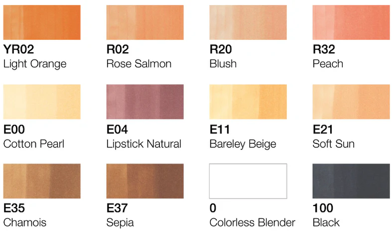 Copic Classic Marker Pen Set of 12 Portrait Colours - Image 3