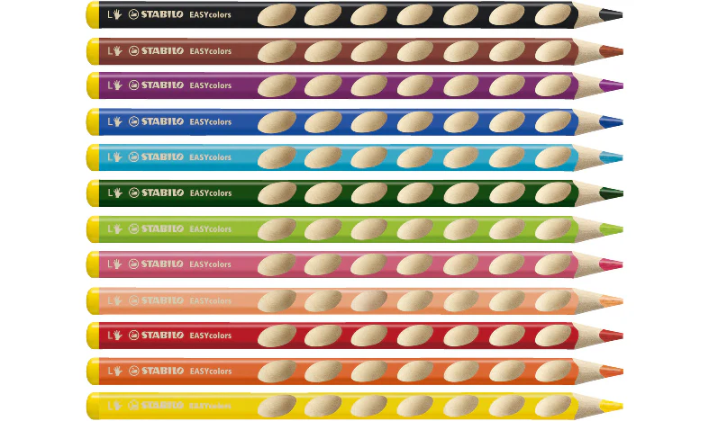Ergonomic Colouring Pencil - STABILO EASYcolors - Left-Handed - Pack of 12 - Assorted Colours with Sharpener - Image 3