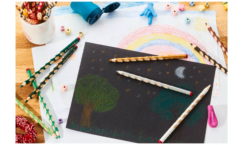 Ergonomic Colouring Pencil - STABILO EASYcolors - Right-Handed - Pack of 12 - Special Colours with Sharpener - Image 5