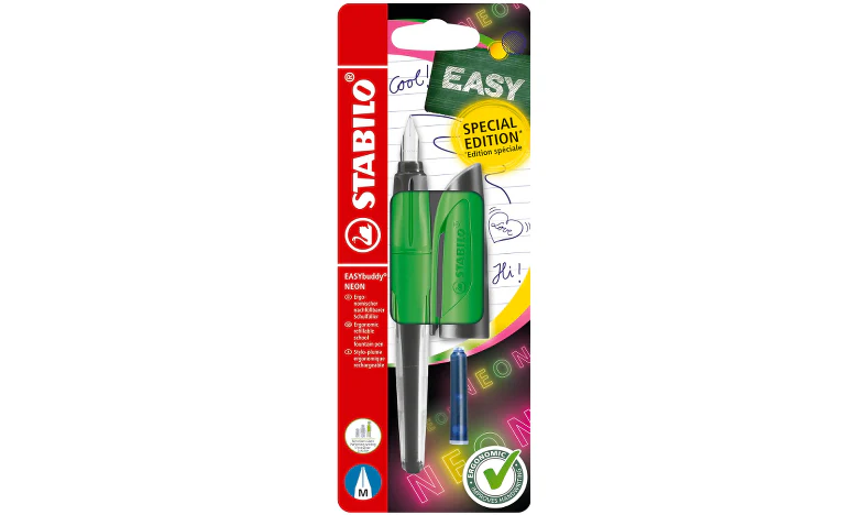 Ergonomic School Fountain Pen - STABILO EASYbuddy Neon - Assorted Colours and Nibs - Image 18