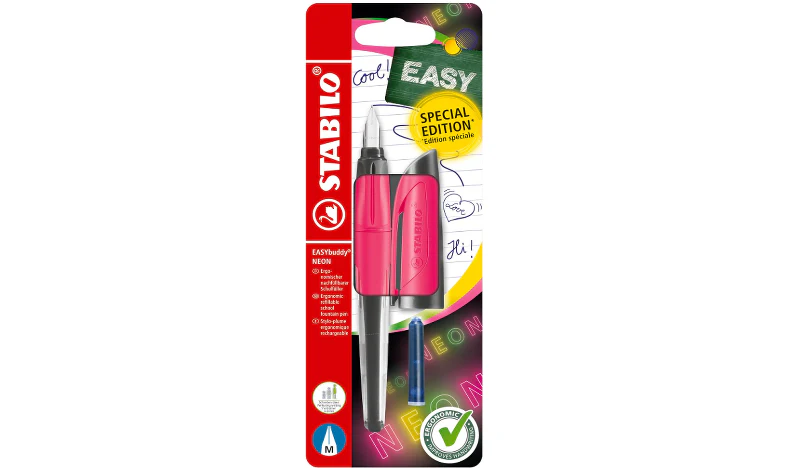 Ergonomic School Fountain Pen - STABILO EASYbuddy Neon - Assorted Colours and Nibs - Image 19