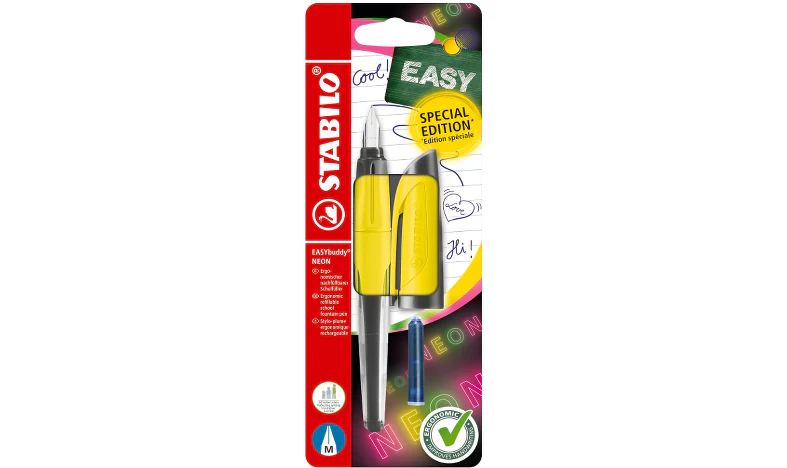 Ergonomic School Fountain Pen - STABILO EASYbuddy Neon - Assorted Colours and Nibs - Image 21