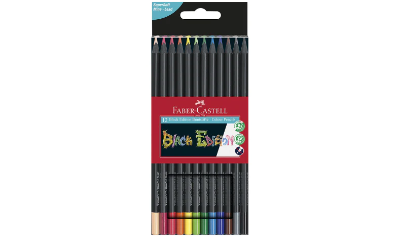 Faber-Castell Colour Pencils Black Edition Set of 12 Assorted Colours - Image 2