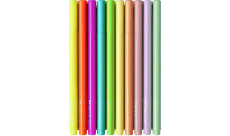 Faber-Castell Grip Colour Markers - Neon + Pastel Colours Set of 10 - Image 4