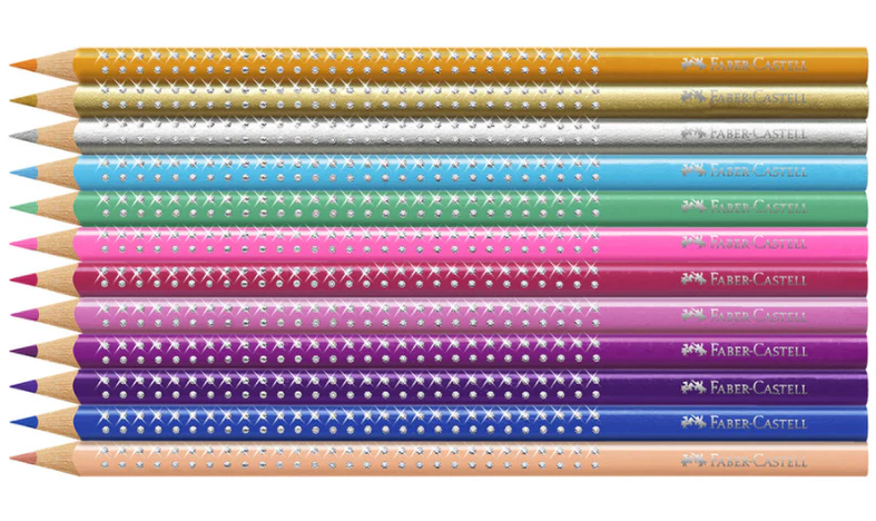 Faber-Castell Grip Sparkle Pencil Tin of 12 - Image 3