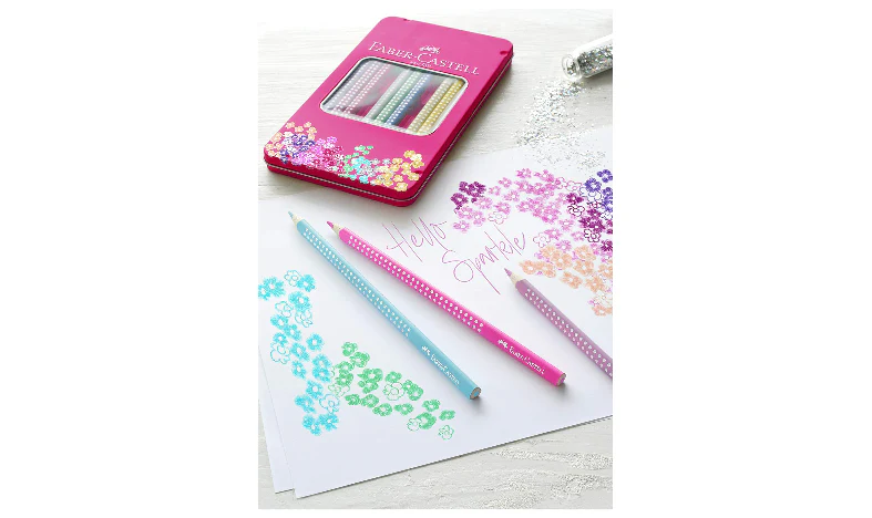 Faber-Castell Grip Sparkle Pencil Tin of 12 - Image 5