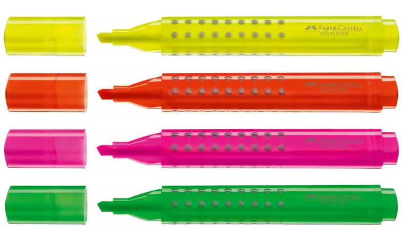 Faber-Castell Grip Textliner Highlighter Pen Wallet of 4 Assorted Colours - Image 3