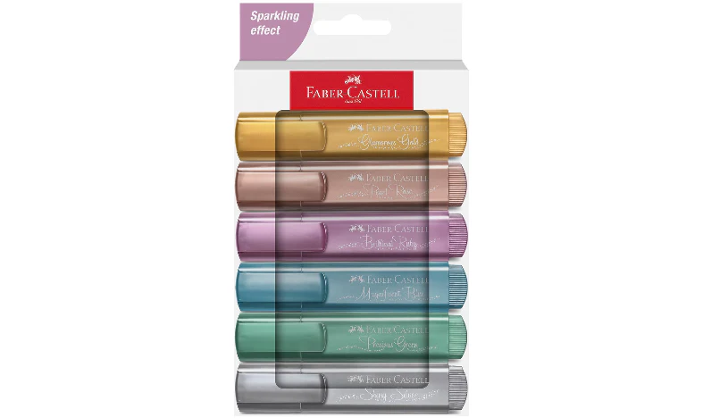 Faber-Castell Highlighter Textliner 46 Metallic Wallet of 6 - Image 2