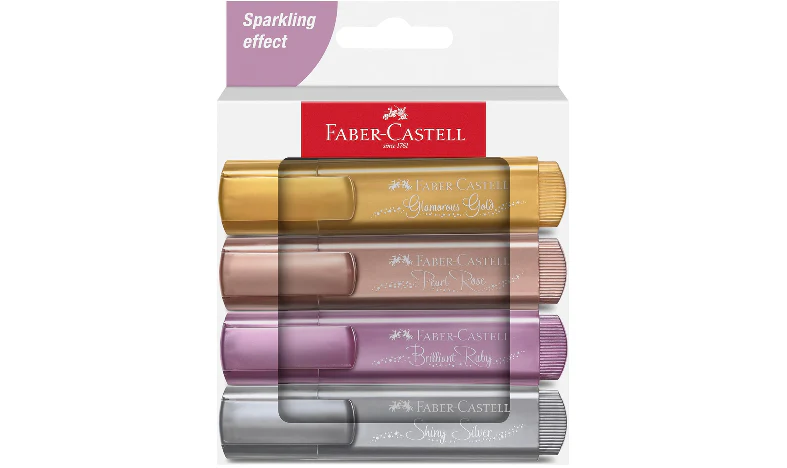 Faber-Castell Highlighter Textliner 46 Metallic Wallet of 4 - Image 2