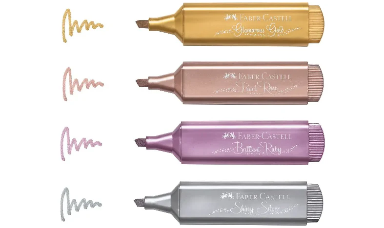 Faber-Castell Highlighter Textliner 46 Metallic Wallet of 4 - Image 3