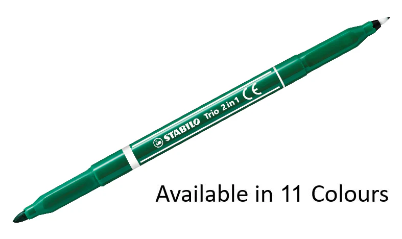 Fibre-Tip Pen and Fineliner - STABILO Trio 2 in 1 - Assorted Pack Sizes & Colours