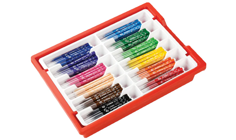 Fibre-Tip Pen with Triangular Grip Zone - STABILO Trio A-Z - Classpack of 144 - Assorted Colours - Image 2
