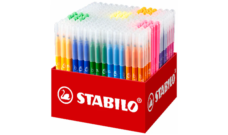 Fibre-Tip Pen with Triangular Grip Zone - STABILO Trio A-Z - Classpack of 240 - 20 x Assorted Colours