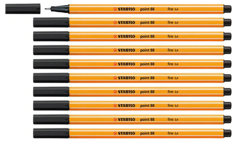 Fineliner - STABILO point 88 - Pack of 10 - Black - Image 3