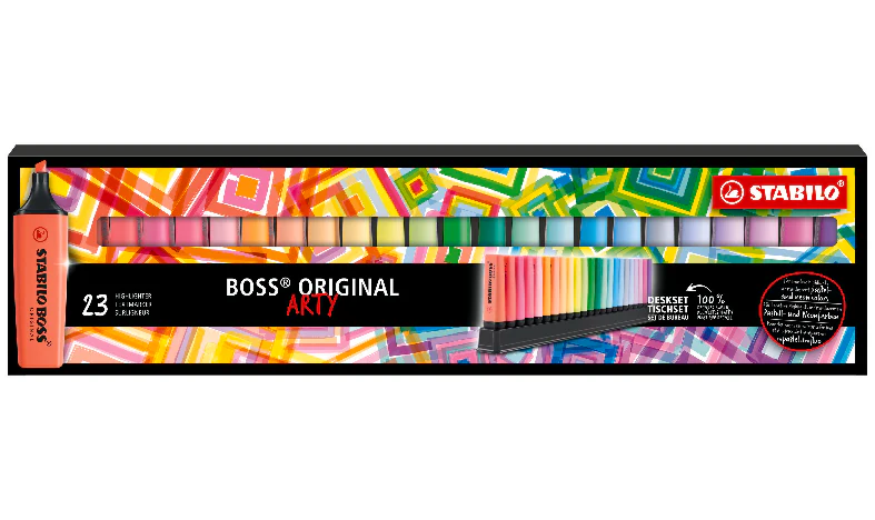 Highlighter - STABILO BOSS ORIGINAL - ARTY - Deskset of 23 - Assorted Colours - Image 2
