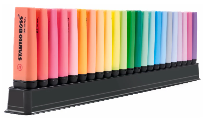 Highlighter - STABILO BOSS ORIGINAL - ARTY - Deskset of 23 - Assorted Colours - Image 3
