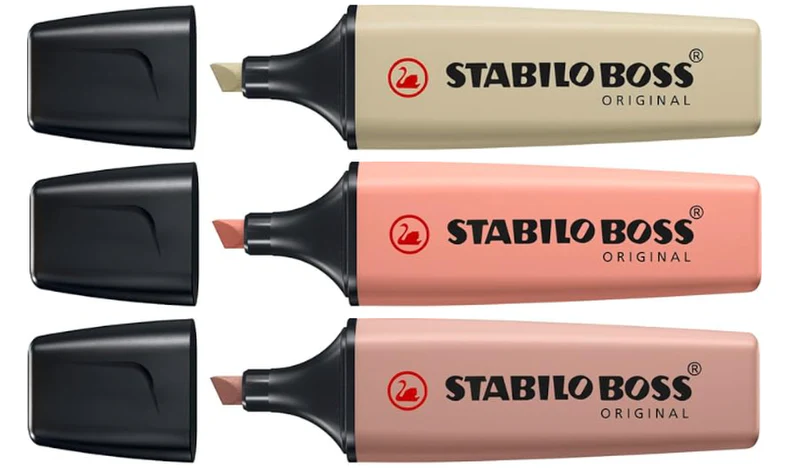 Highlighter - STABILO BOSS ORIGINAL NatureCOLORS - Pack of 3 - Mud Green, Sienna, Umber - Image 3