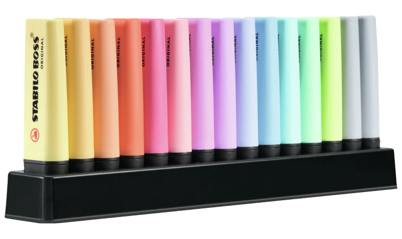 Highlighter - STABILO BOSS ORIGINAL Pastel - Deskset of 15 - Assorted Colours - Image 2
