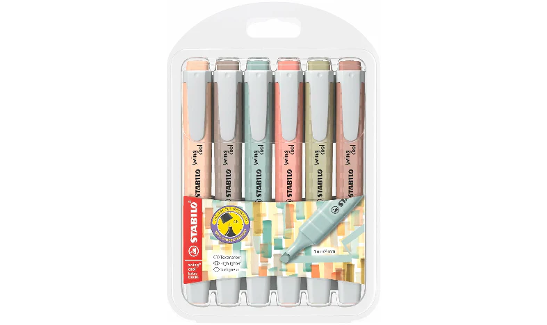 Highlighter - STABILO swing cool NatureCOLORS - Pack of 6 - Assorted Colours - Image 2