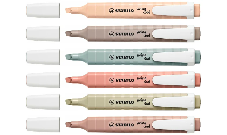 Highlighter - STABILO swing cool NatureCOLORS - Pack of 6 - Assorted Colours - Image 3