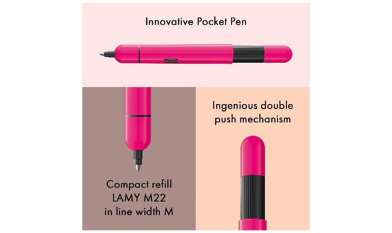 LAMY 288 KS pico Pink Ballpoint Pen and Leather Pouch set - Image 8