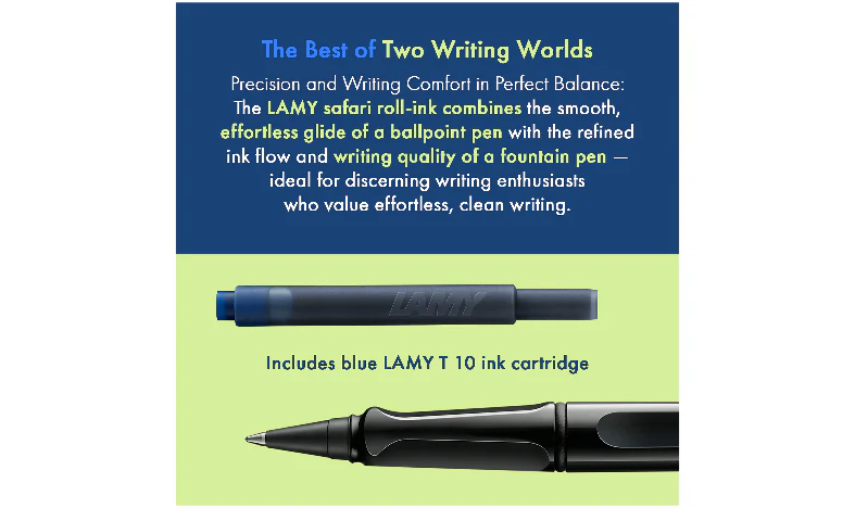 LAMY safari Ink Cartridge Rollerball Pen Black - Image 9