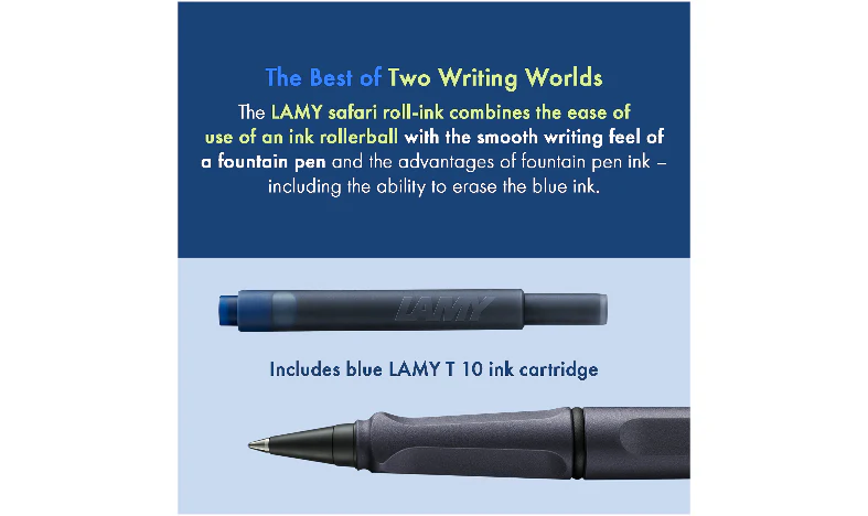 LAMY safari Ink Cartridge Rollerball Pen Steel Black - Image 9
