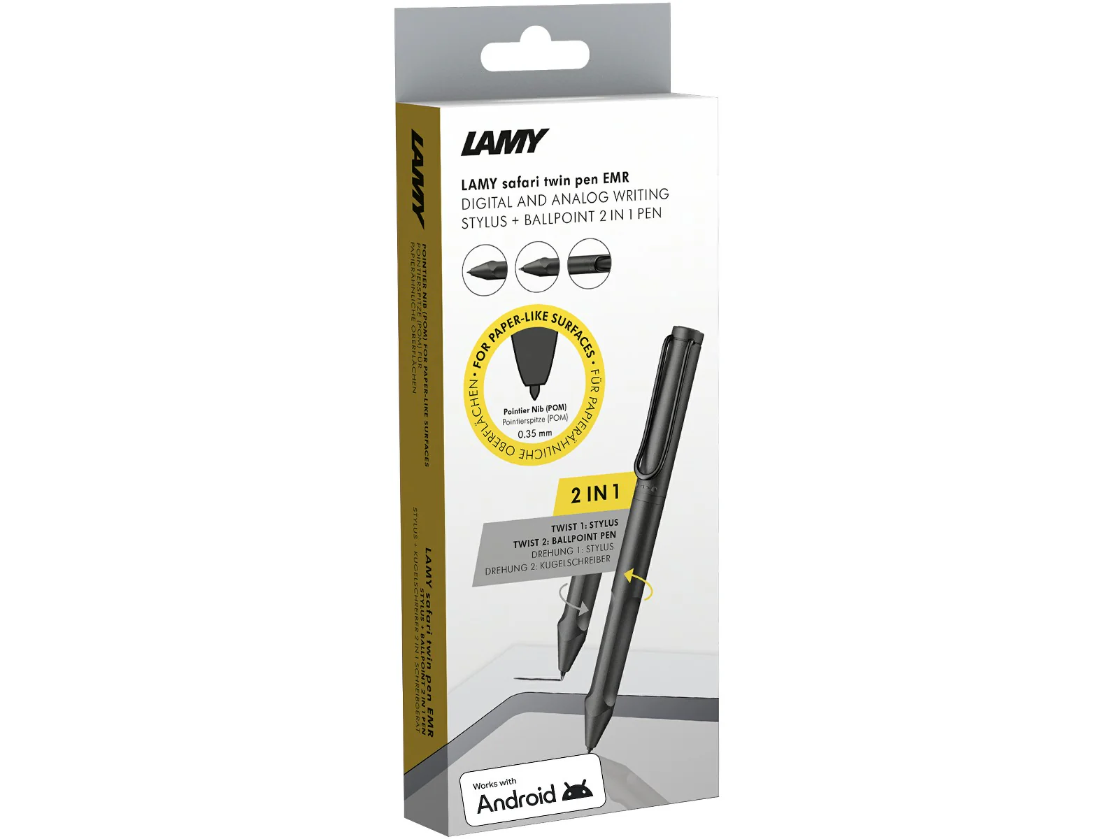 LAMY safari twin pen all black EMR POM Round – Digital Writing - Image 5