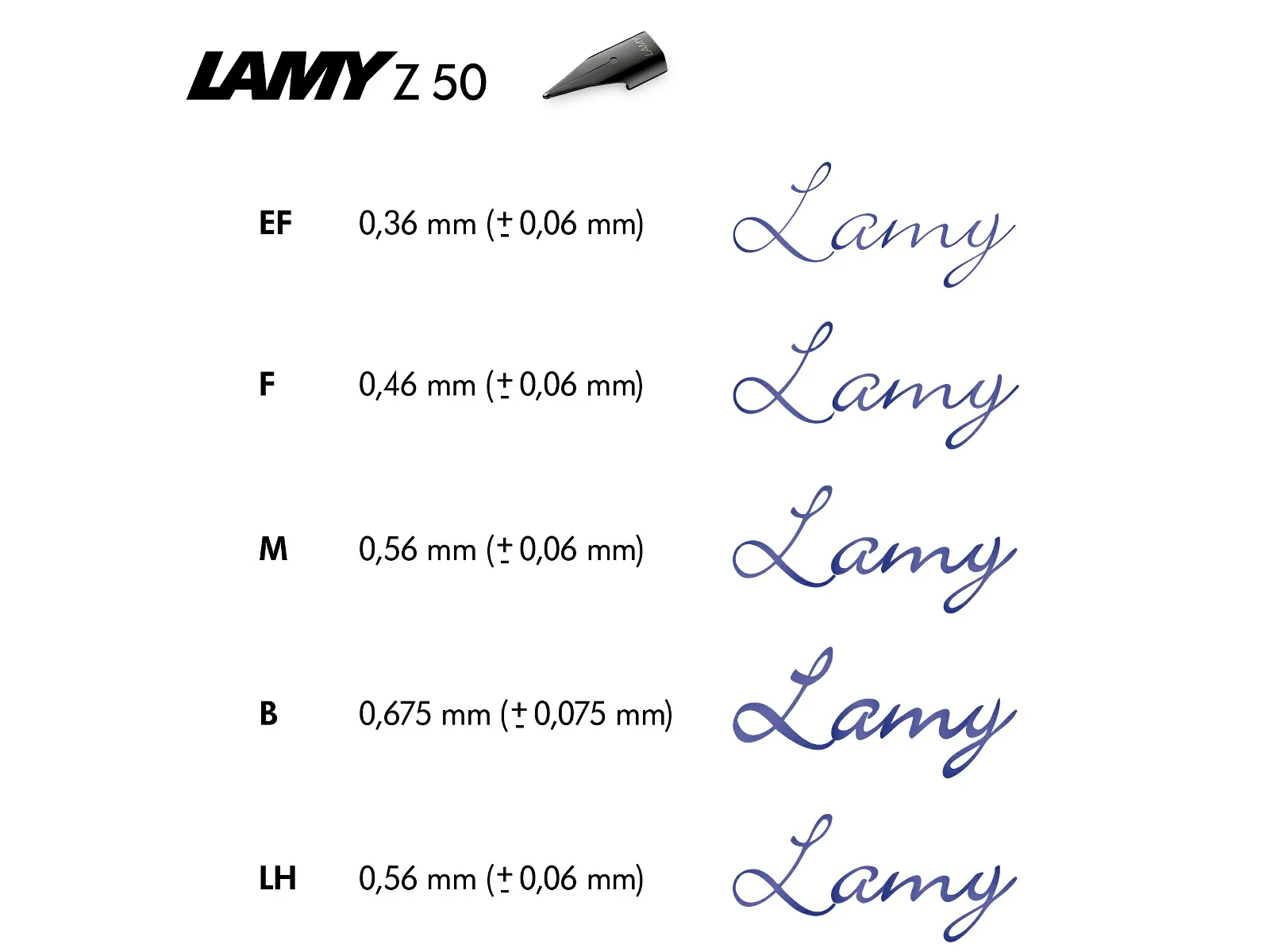 LAMY Z50 Black Steel Fountain Pen Nib - Image 6
