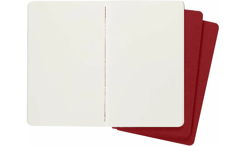 Moleskine Cahier Large Journal 135x210 Cranberry Red - Plain or Ruled - Image 3