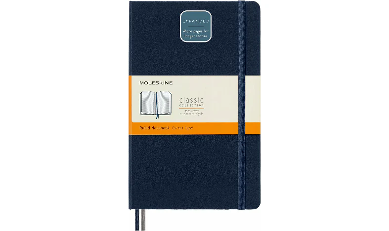 Moleskine Classic Collection Expanded Hard Cover Large Notebook - Sapphire Blue - Image 2