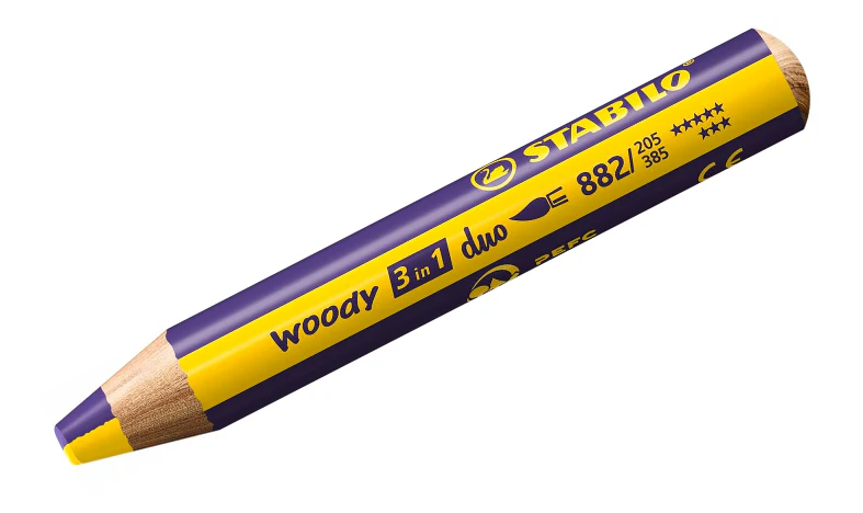 Multi-Talented Pencil - STABILO woody 3 in 1 duo - Pack of 10 - Assorted Colours with Sharpener - Image 10
