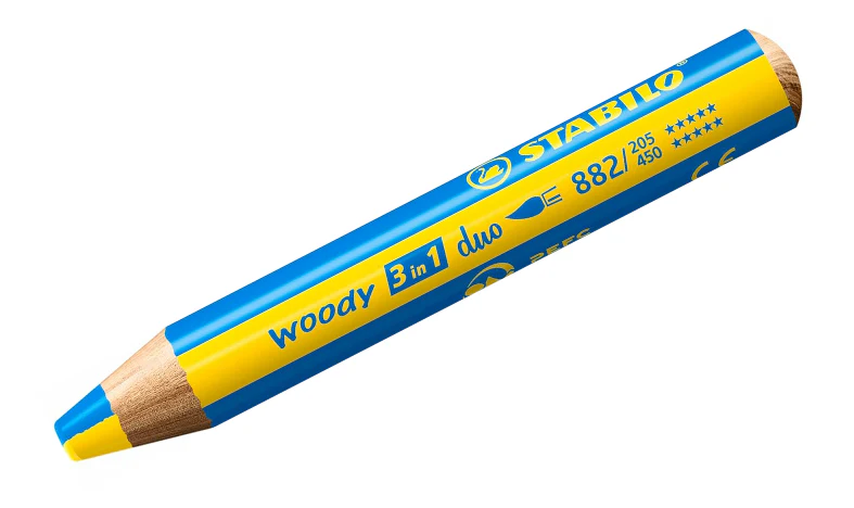 Multi-Talented Pencil - STABILO woody 3 in 1 duo - Pack of 10 - Assorted Colours with Sharpener - Image 3
