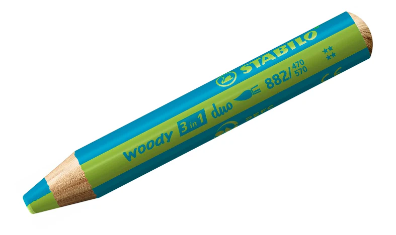 Multi-Talented Pencil - STABILO woody 3 in 1 duo - Pack of 10 - Assorted Colours with Sharpener - Image 9