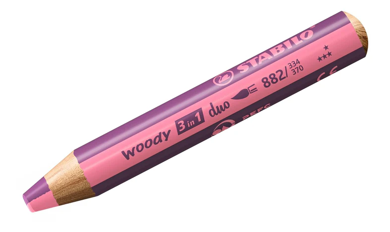 Multi-Talented Pencil - STABILO woody 3 in 1 duo - Pack of 5 - Assorted Colours with Sharpener - Image 8