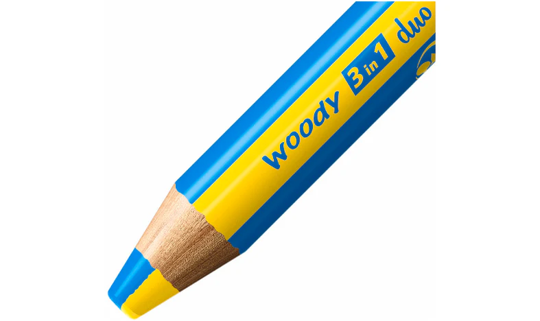 Multi-Talented Pencil - STABILO woody 3 in 1 duo - Pack of 5 - Assorted Colours with Sharpener - Image 9