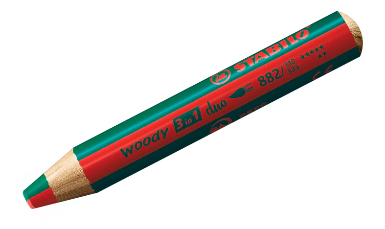 Multi-Talented Pencil - STABILO woody 3 in 1 duo - Pack of 6 - Assorted Colours with Sharpener - Image 7