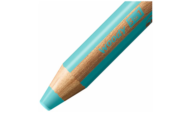 Multi-Talented Pencil - STABILO woody 3 in 1 - Pack of 6 - Assorted Pastel Colours with Sharpener - Image 2