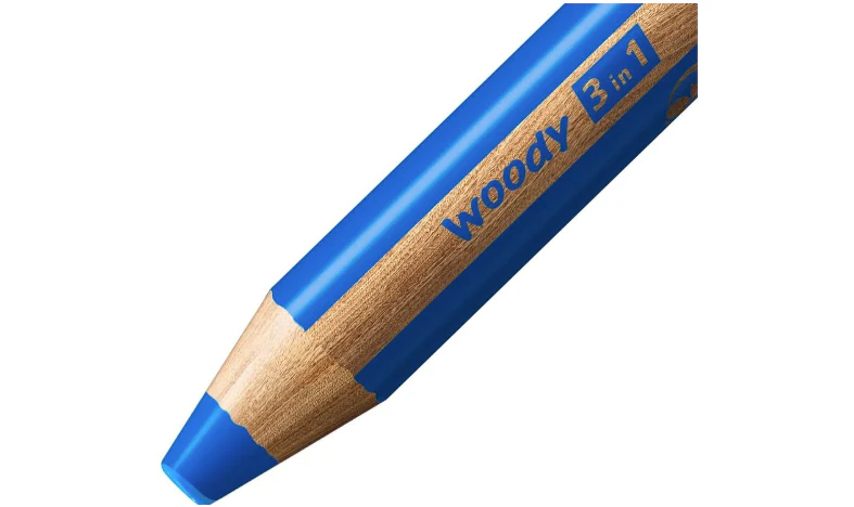 Multi-Talented Pencil - STABILO woody 3 in 1 - Pack of 6 - Birthday Edition - Tiger - Assorted Colours with Sharpener - Image 3